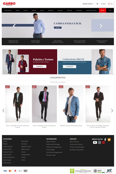 Garbo, Moda Masculina